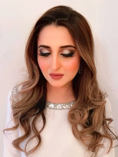 Desi bridal soft glam makeup and hair styling by Nidari — Indian, Pakistani and Bangladeshi