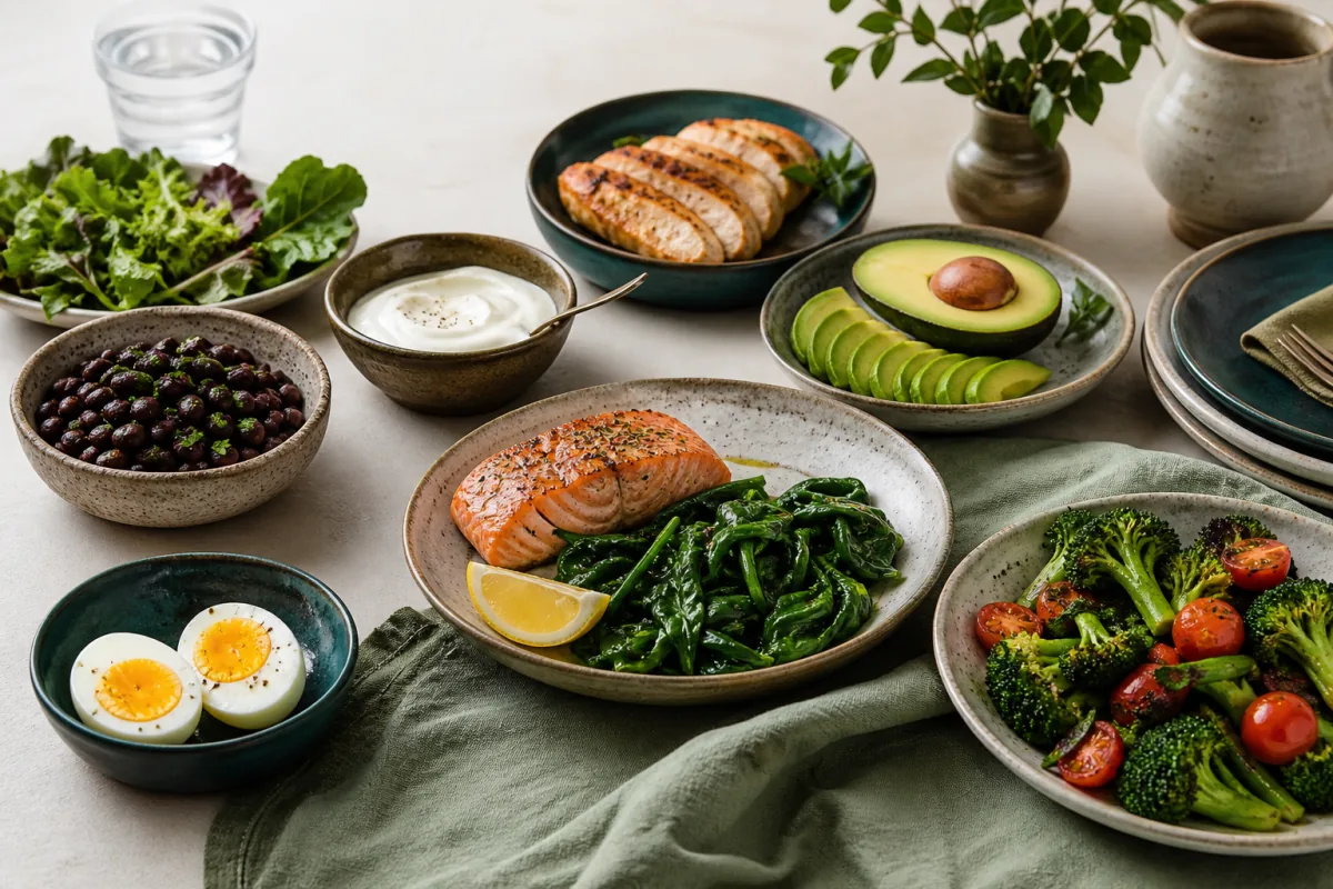 South Beach Diet Hero Salmon Chicken Greens.